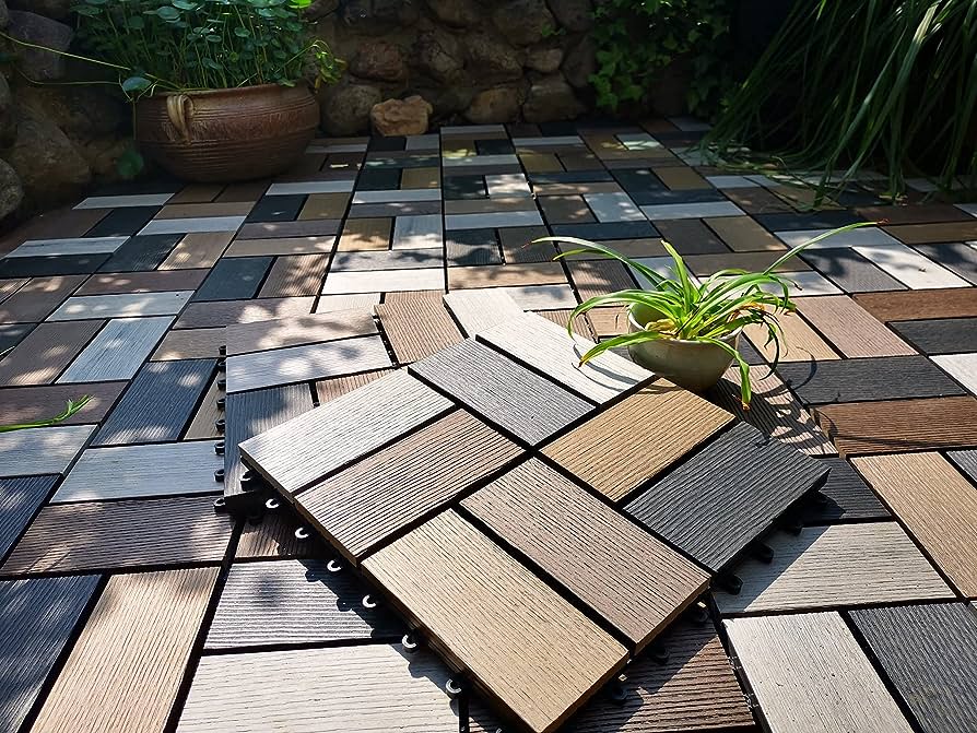 Amazon.com: buimpome WPC Patio Deck Tiles,DIY Interlocking Decking .