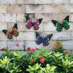 4 Piece Metal Butterfly Wall Art Decor, 3D Butterfly Wall Hanging .