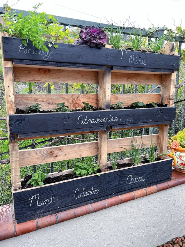 DIY Pallet Herb Garden - My Uncommon Slice of Suburb