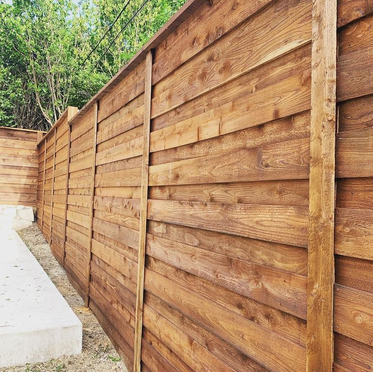 The Top 30 Horizontal Fence Ideas | Backyard fences, Horizontal .