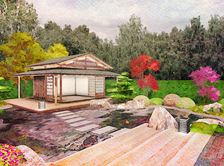 Japanese garden design & authentic 3D landscape architectu