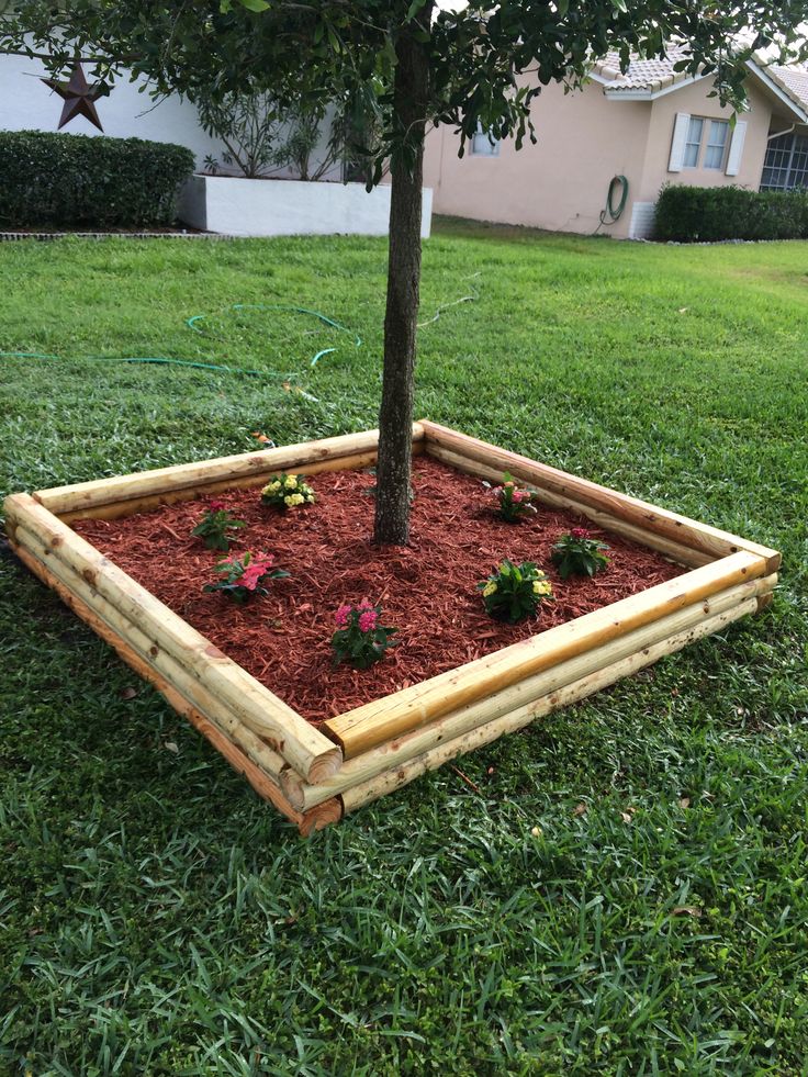 Landscape Timber Box for Tree and Flowe