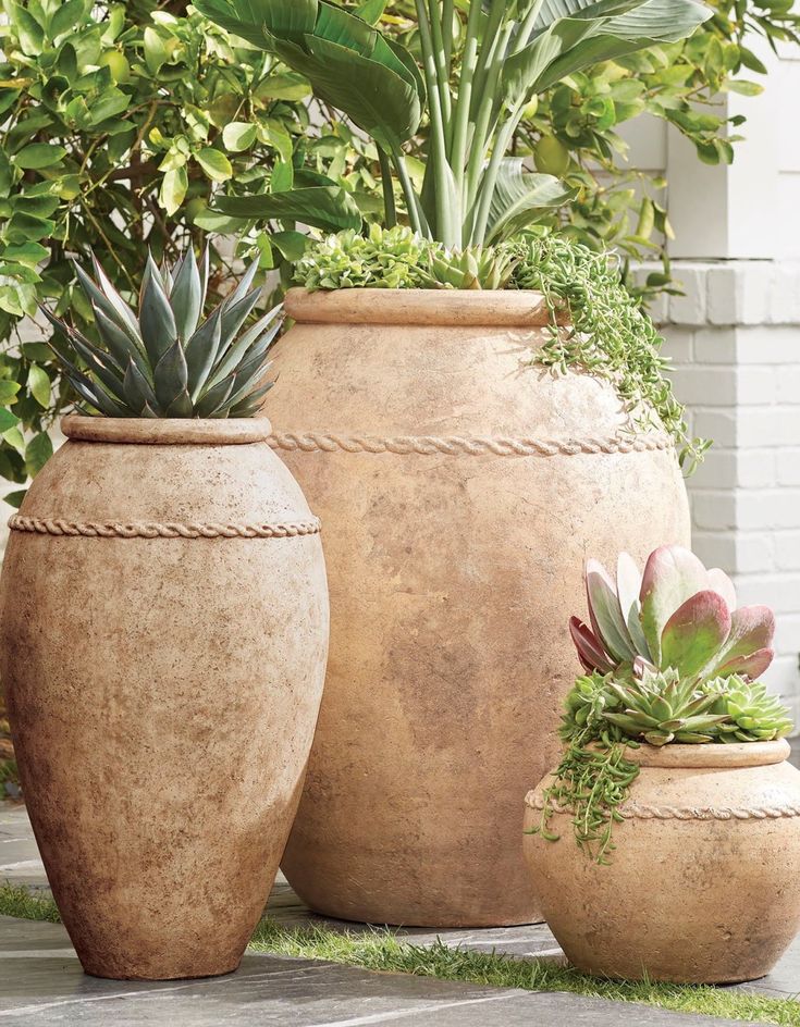 Valencia Jar Planters | Frontgate | Large garden pots, Outdoor .