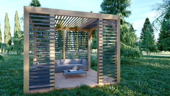 MODERN PERGOLA Plans 12' X 12', Step-by-step Instructions, Digital .