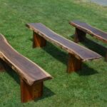 Reclaimed Wooden Benches, Outdoor Garden Benches, Live Edge - Et