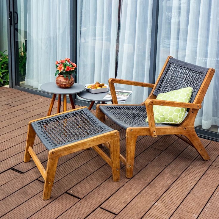 Fedele Patio Chair with Ottoman | Lounge chair outdoor, Patio .