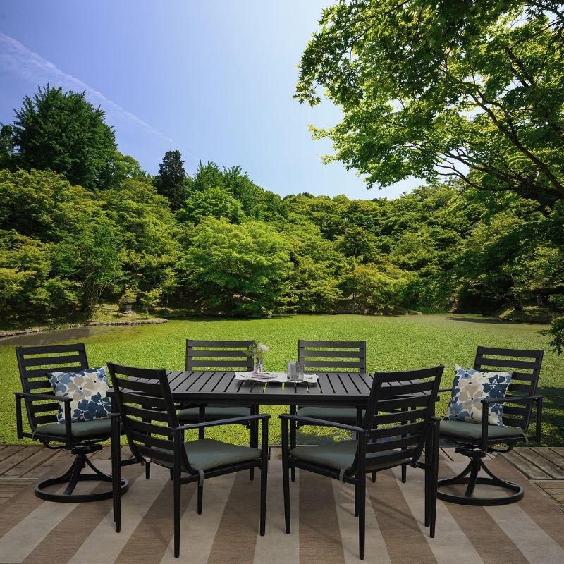 Get Bedford 7-piece Cast Aluminum Outdoor Patio Furniture Dining .