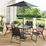 Mainstays Albany Lane Steel Outdoor Patio Dining Set of 6, Black .