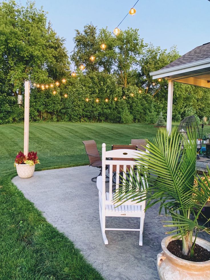 DIY Planter Posts for String Lights - Backyard Patio Ideas - SUGAR .