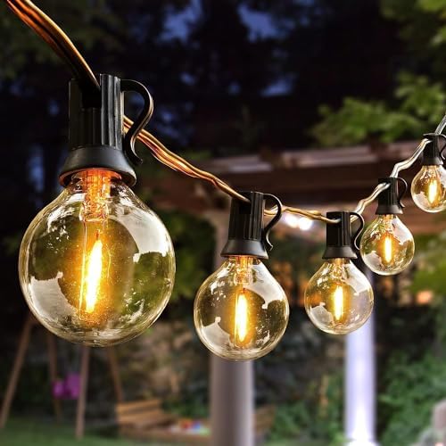 Arbrac 100ft Outdoor String Lights Waterproof/Connectable/Dimmable .