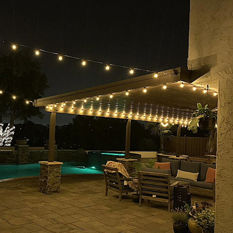 25 Foot G30 Outdoor Patio String Lights with 25 Frosted White .