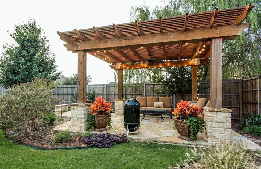 Stylish Pergola with String Ligh