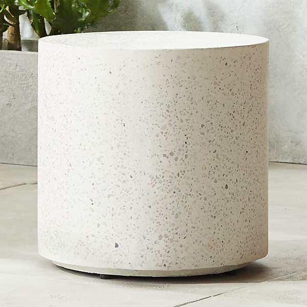 Terrazzo White Modern Outdoor Patio Side Table + Reviews | C