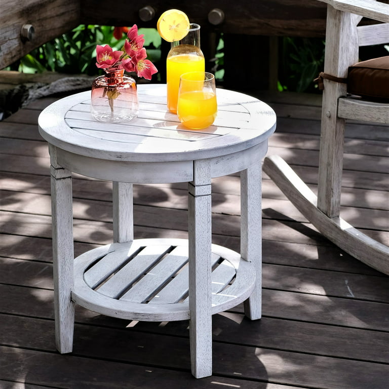 Find Your Perfect Alston Solid Wood Round Patio Side Table White .