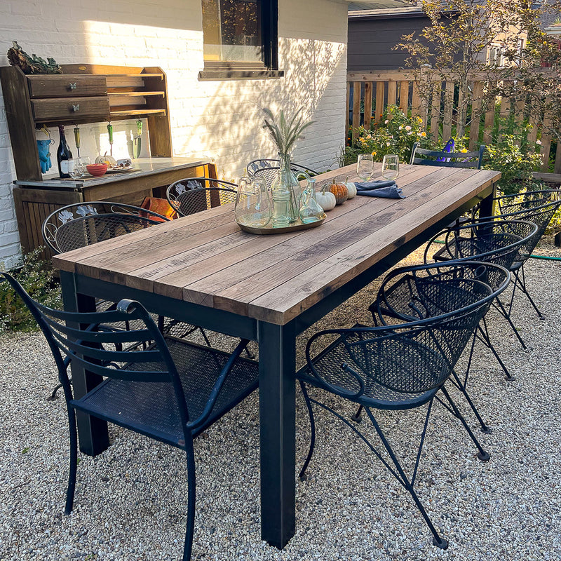 Steel Frame Outdoor Dining Table – What WE Ma