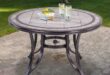Fleur De Lis Living 46" Round Patio Table With Handmade Porcelain .