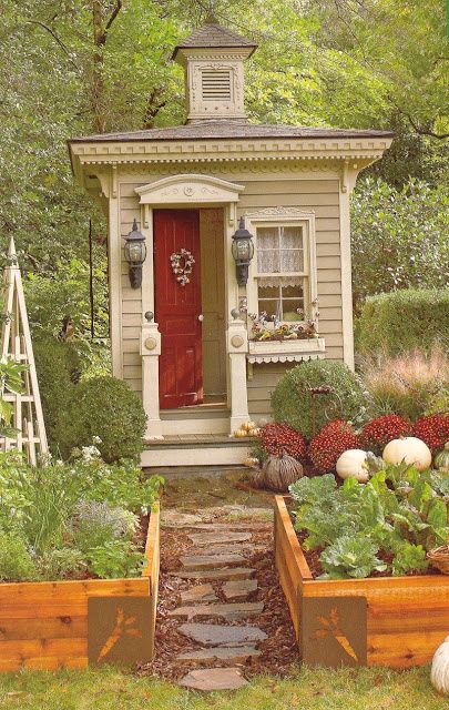 Tiny garden house...love this | Small garden shed, Cottage garden .