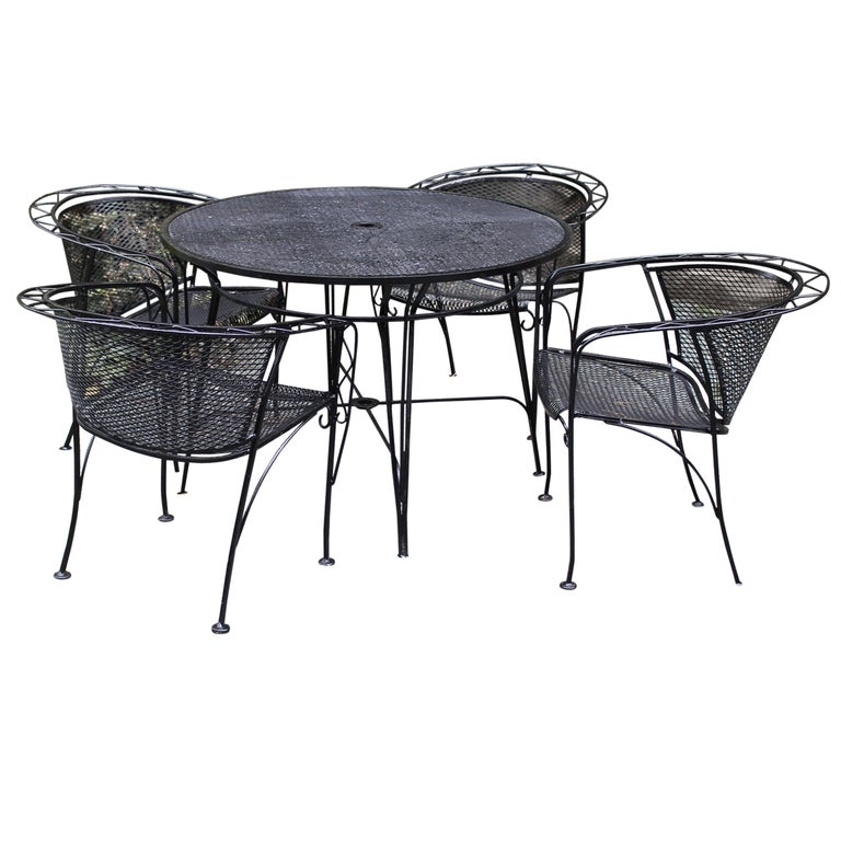 1960s Wrought Iron Table and Four Tub Chairs at 1stDibs | wrought .